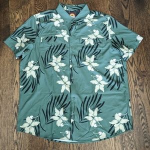 Hurley Button Up Floral Button Up Shirt Hawaiian Surf Shirt